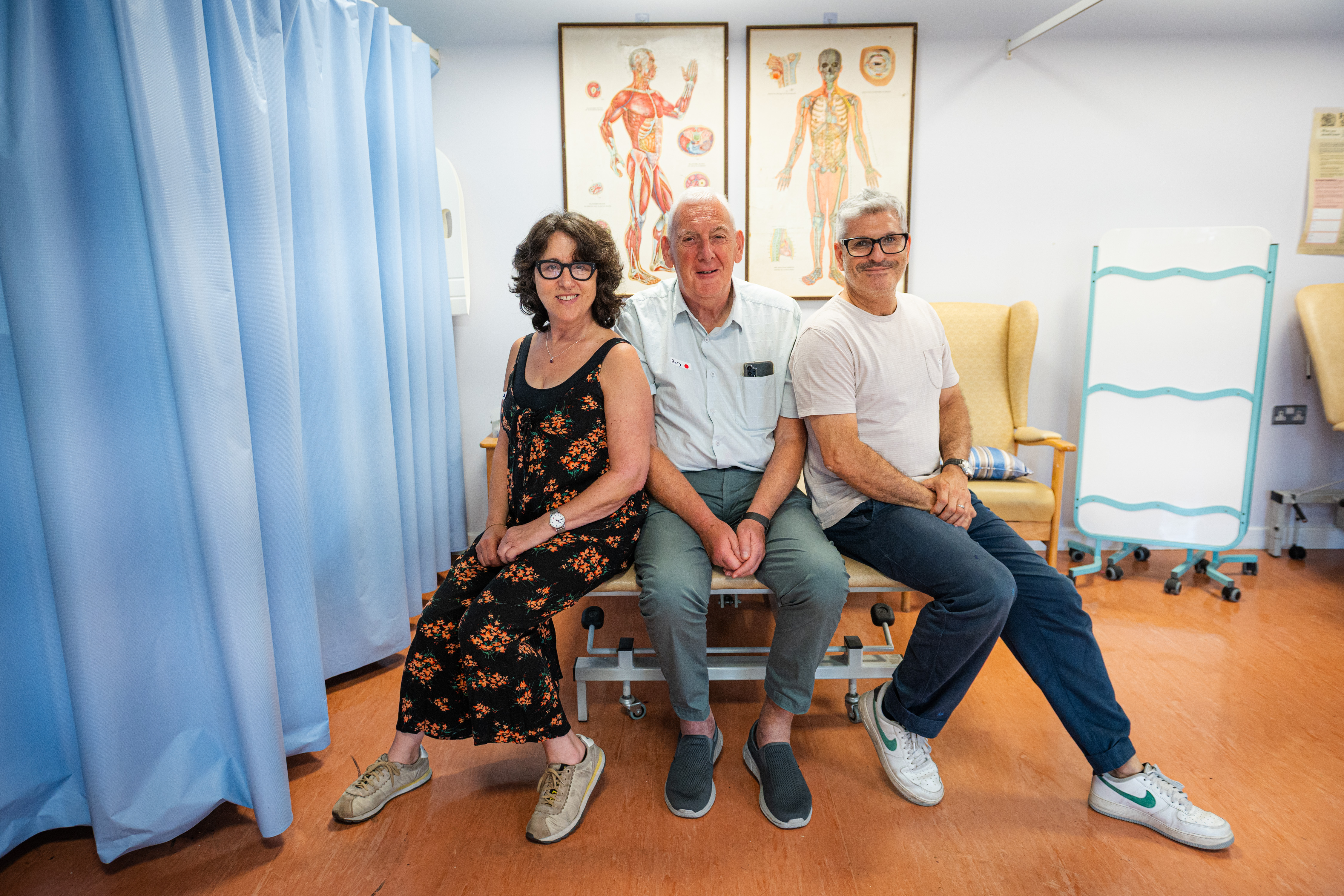 Photograph of Naomi with Gary Enkin & Jason Solomons on the set of Beshert